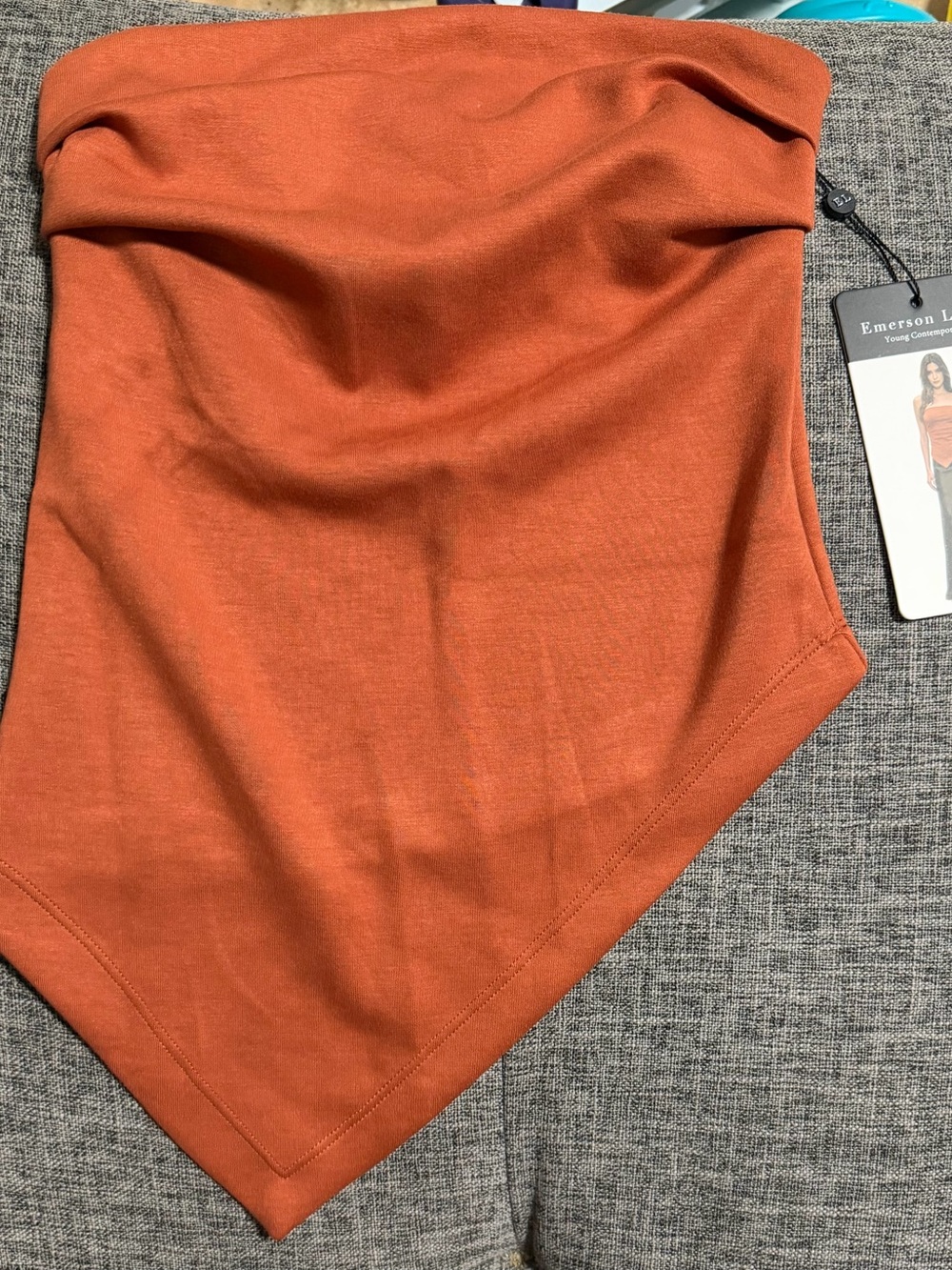 Rust Orange Women’s strapples vintage style blouse